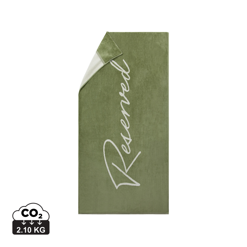Drap de plage promotionnel pour transat VINGA vert et beige